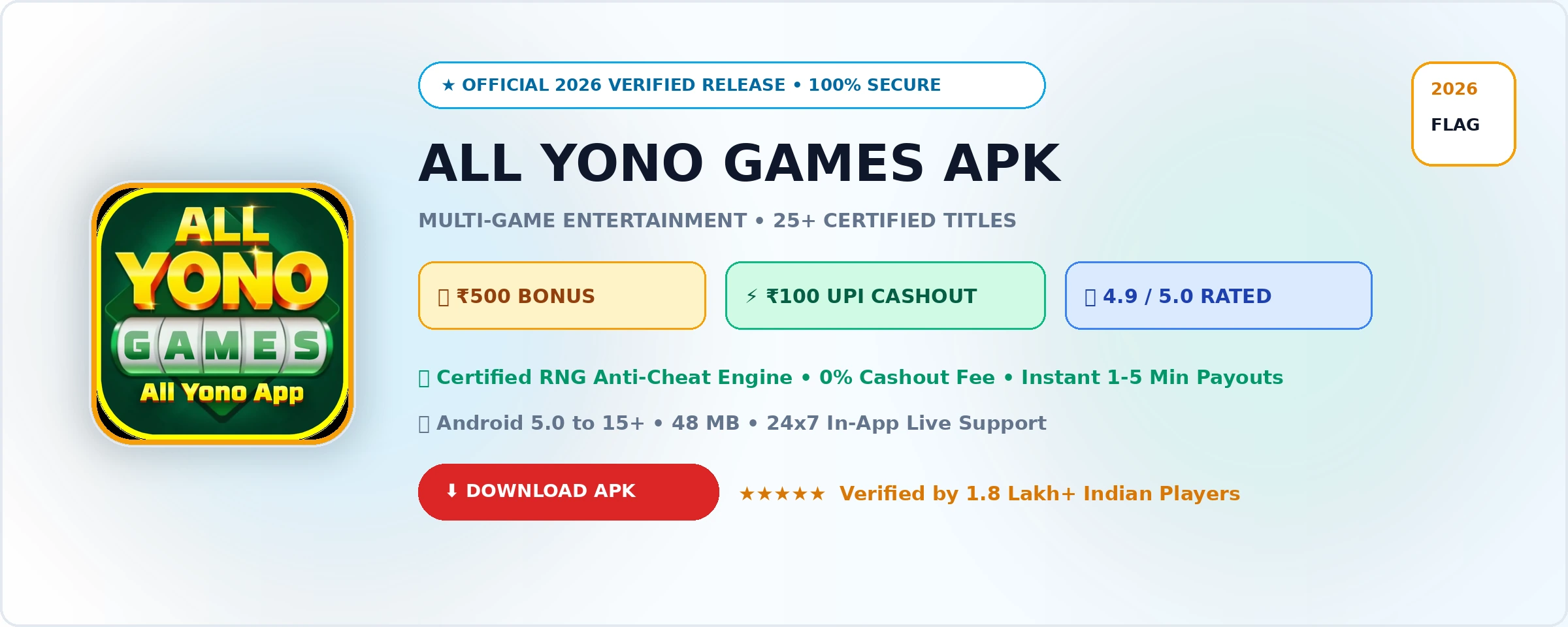 All Yono Games Official 2026 Game Banner