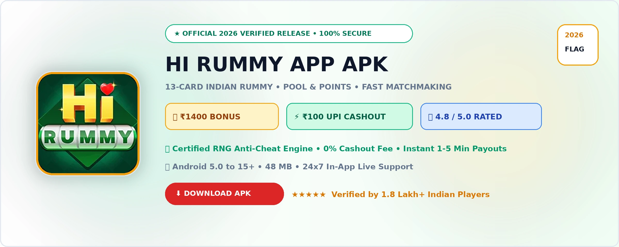 Hi Rummy App Official 2026 Game Banner