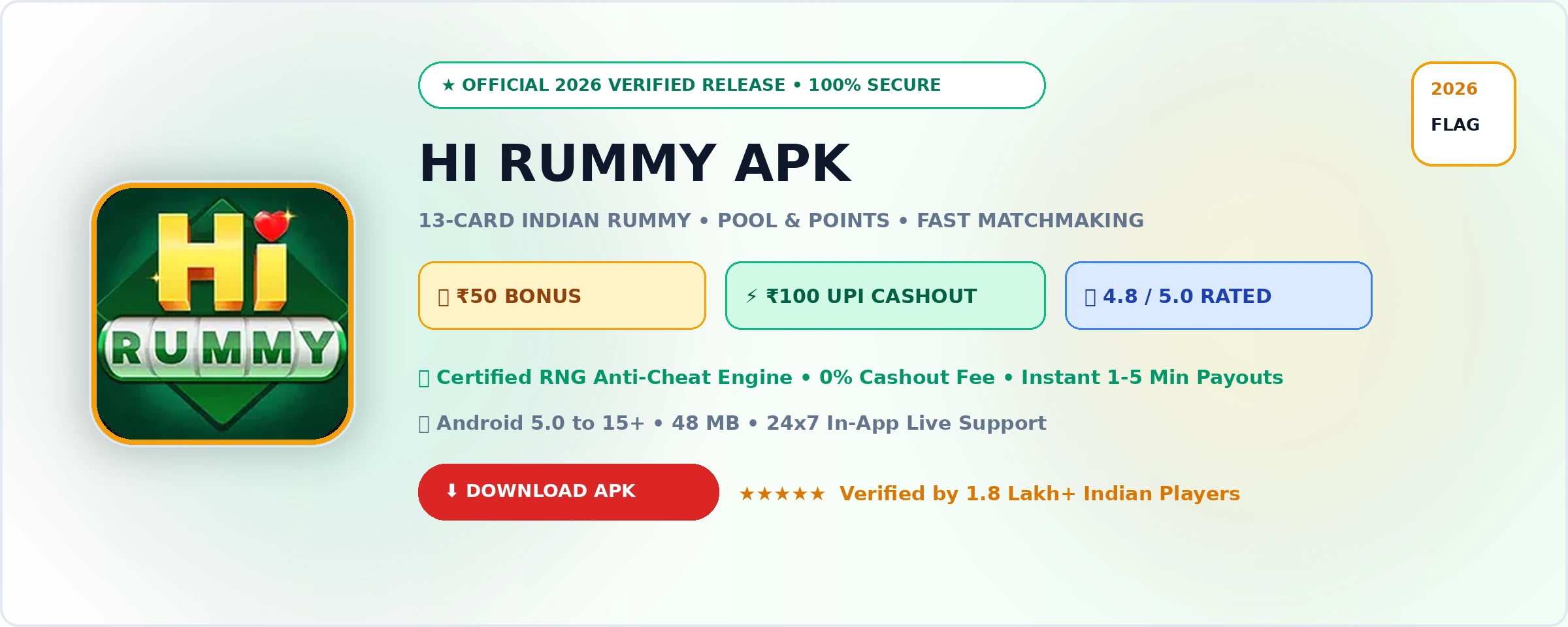 Hi Rummy Official 2026 Game Banner
