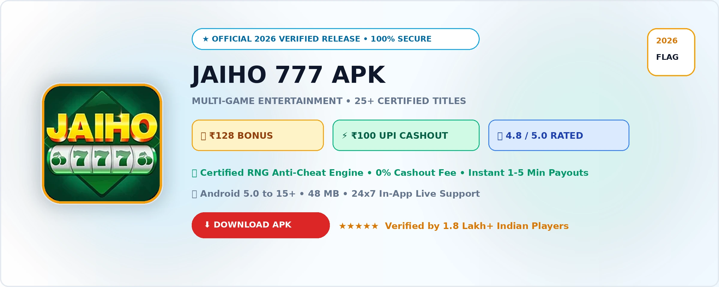 Jaiho 777 Official 2026 Game Banner
