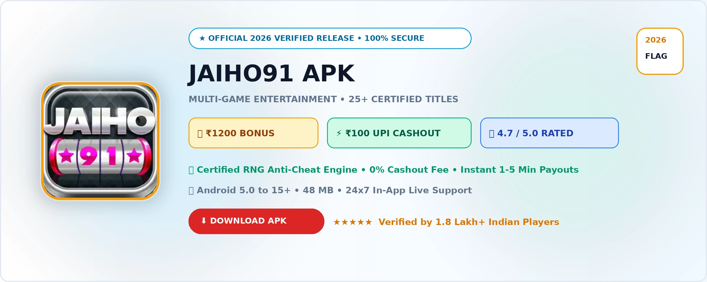 Jaiho91 Official 2026 Game Banner