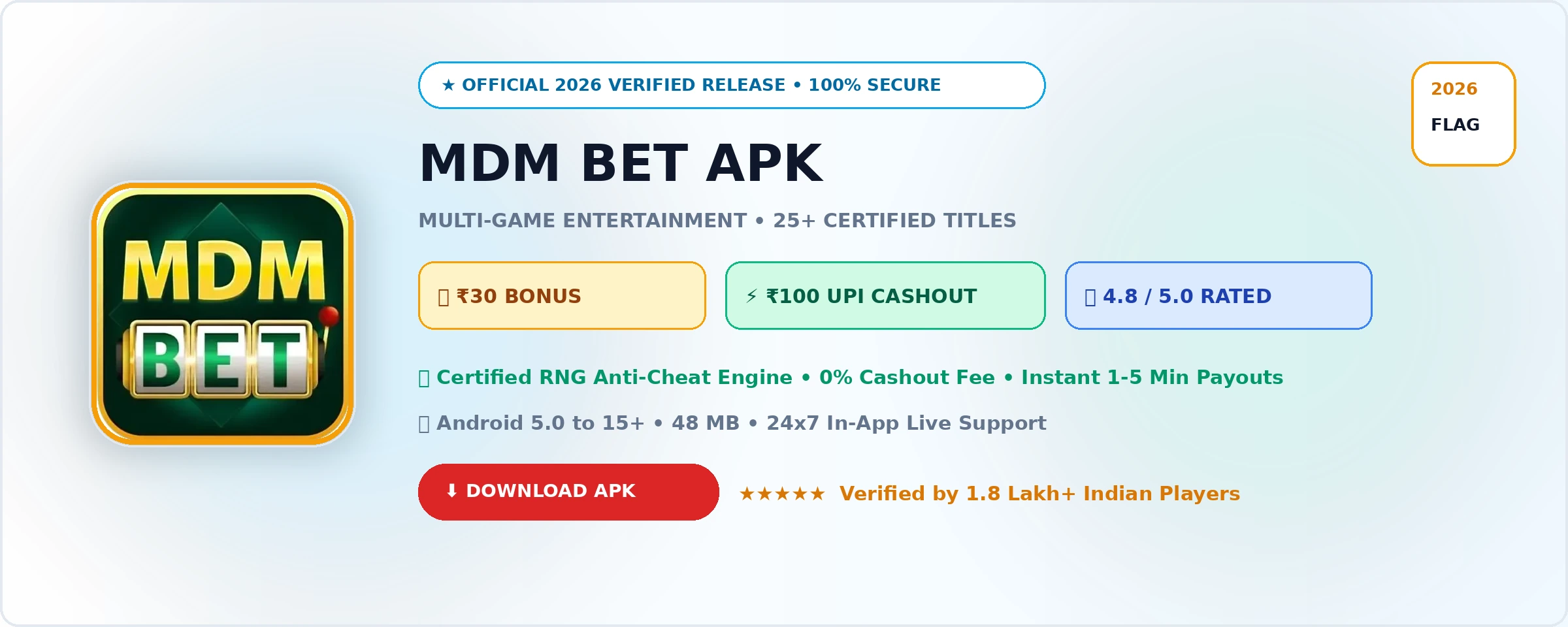 MDM Bet Official 2026 Game Banner