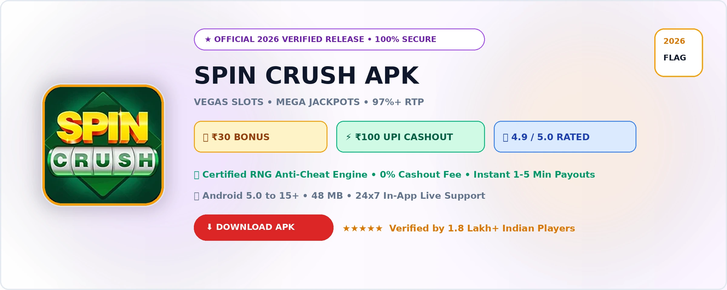 Spin Crush Official 2026 Game Banner